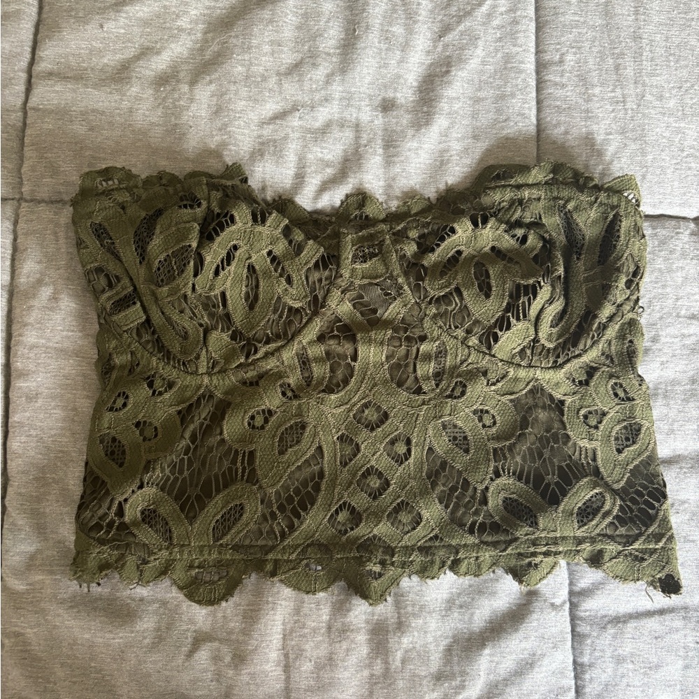 Free People Green Lace Bandeau Intimates